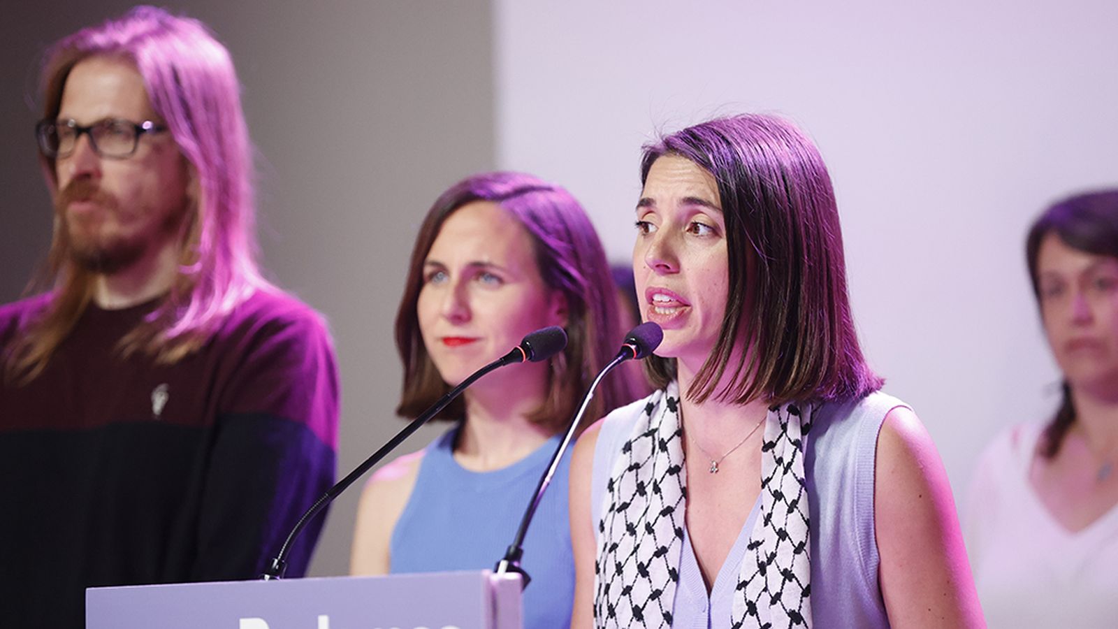 Irene Montero en la noche electoral