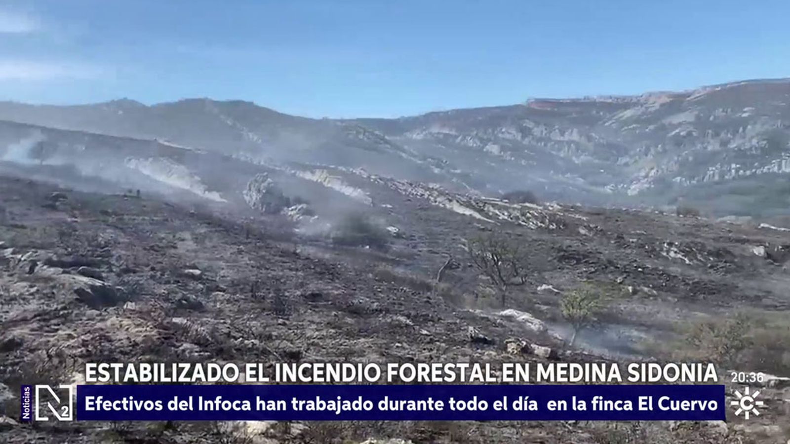 ESTABILIZADO EL INCENDIO FORESTAL EN MEDINA SIDONIA