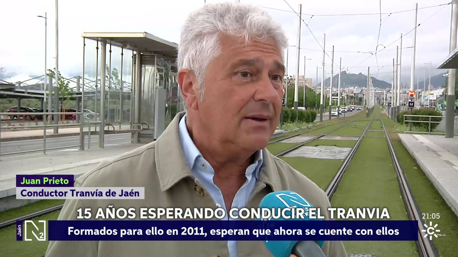 Conductores del tranvía de Jaén