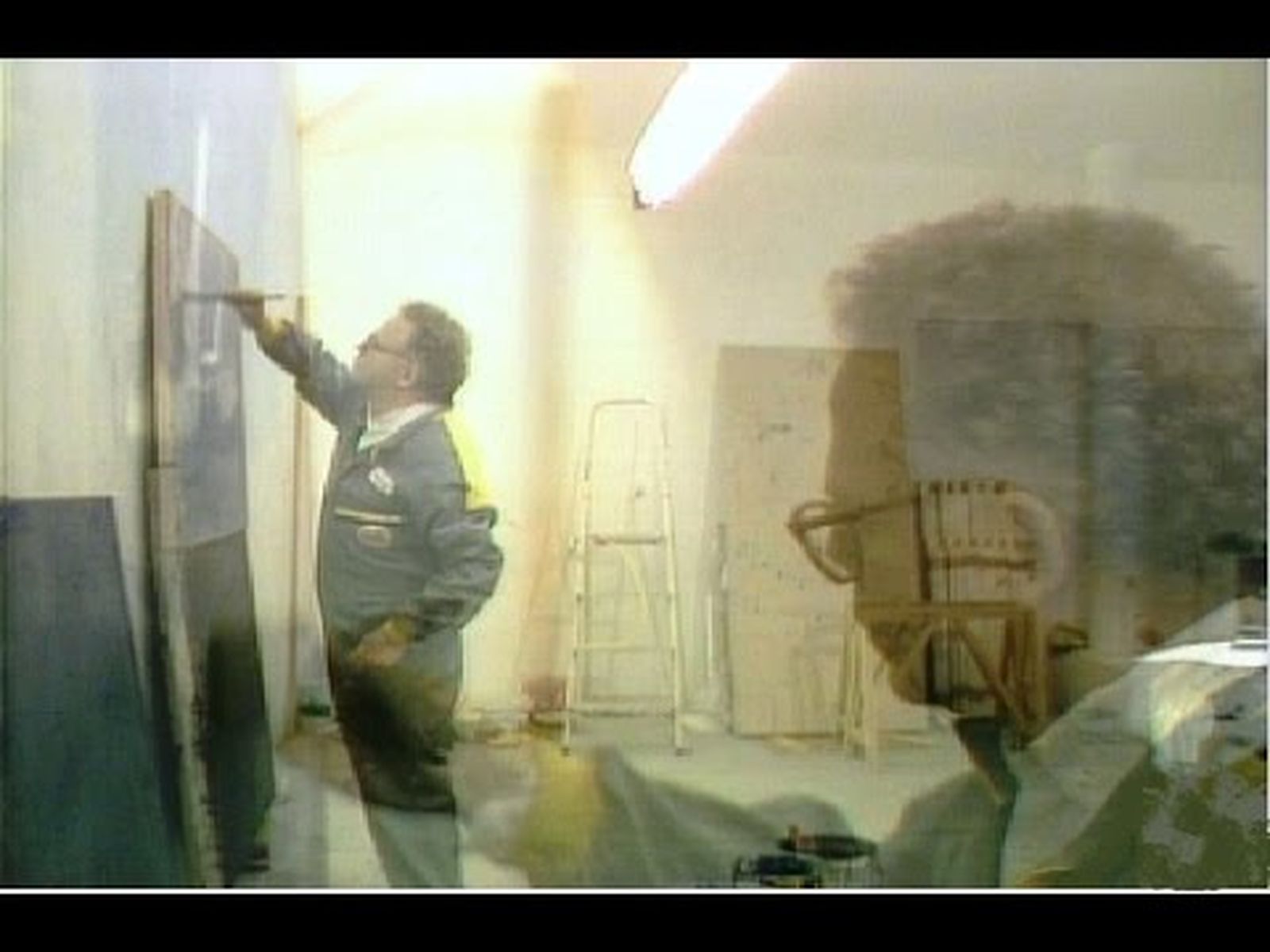 Gerardo Delgado, el pintor en su estudio en 1990