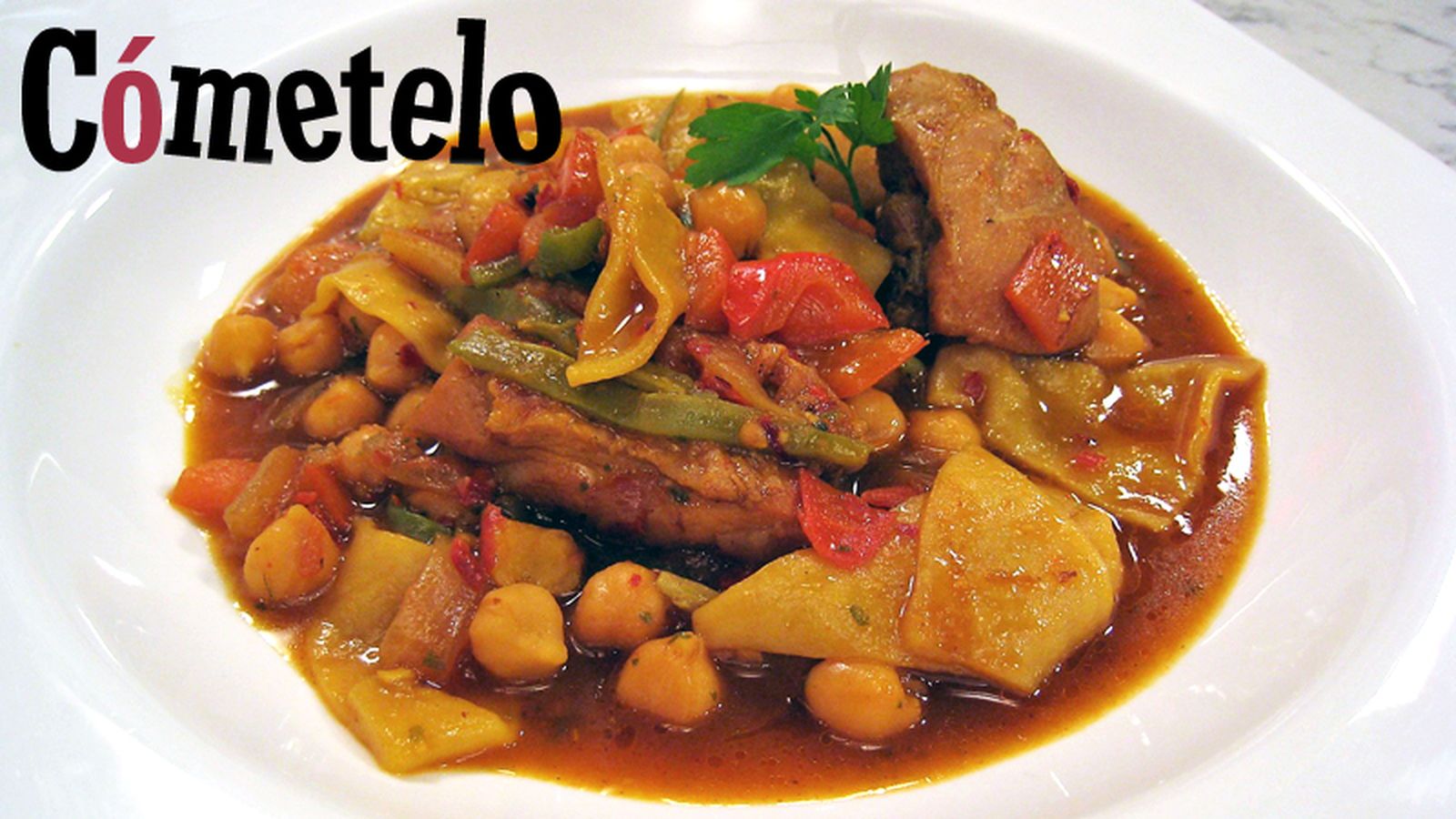 Cómetelo Pollo en salsa con andrajos 800x450