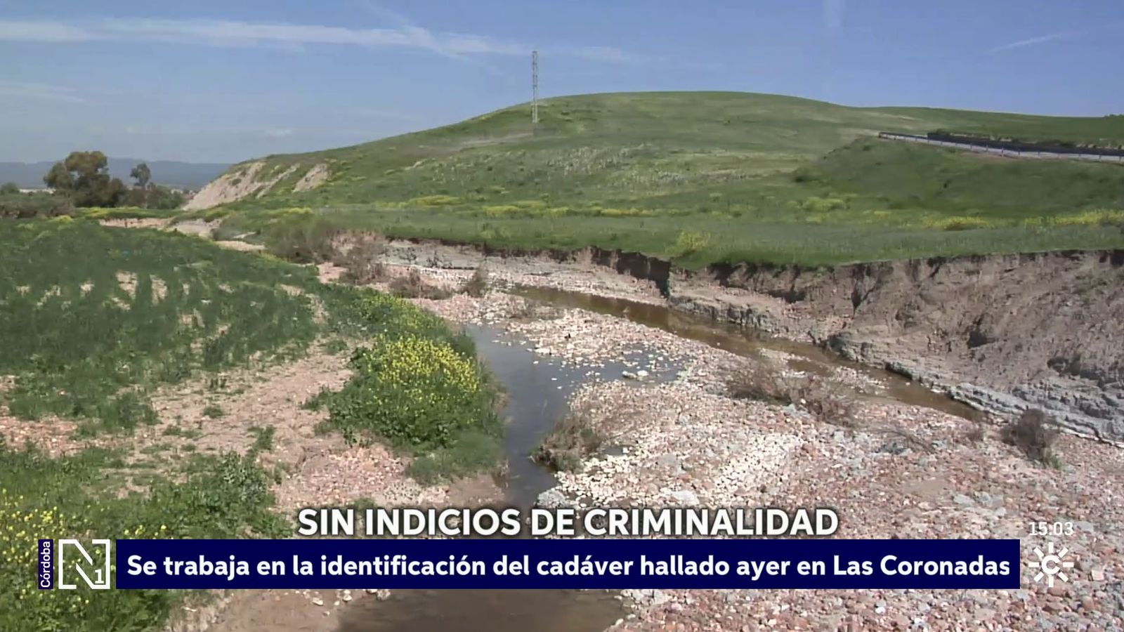 Hallazgo de un cadáver en un arroyo a las afueras de Córdoba