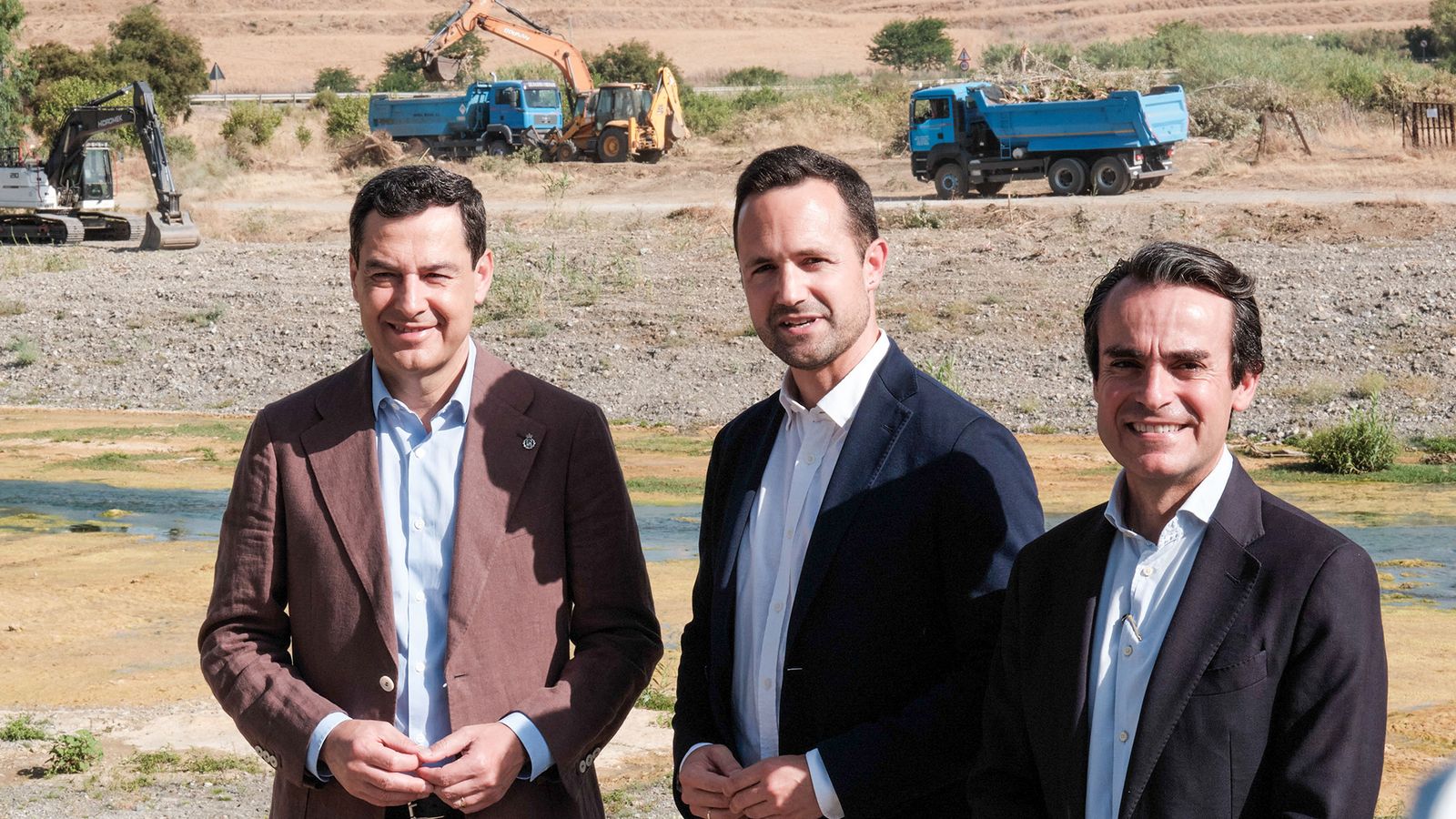 Moreno en las obras de la autovía de Cártama.