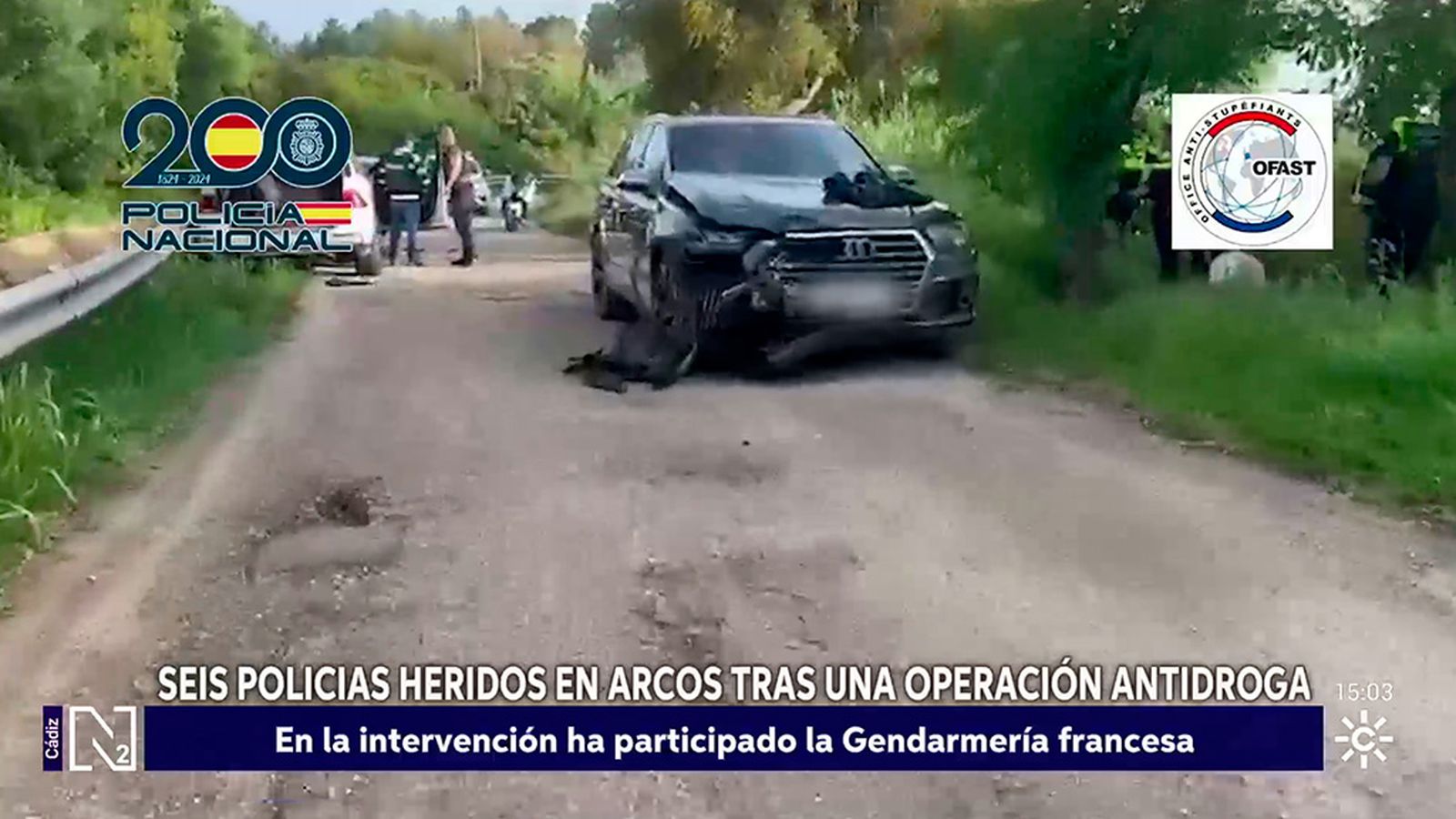 Seis policías heridos en una operación en Arcos  de la Frontera