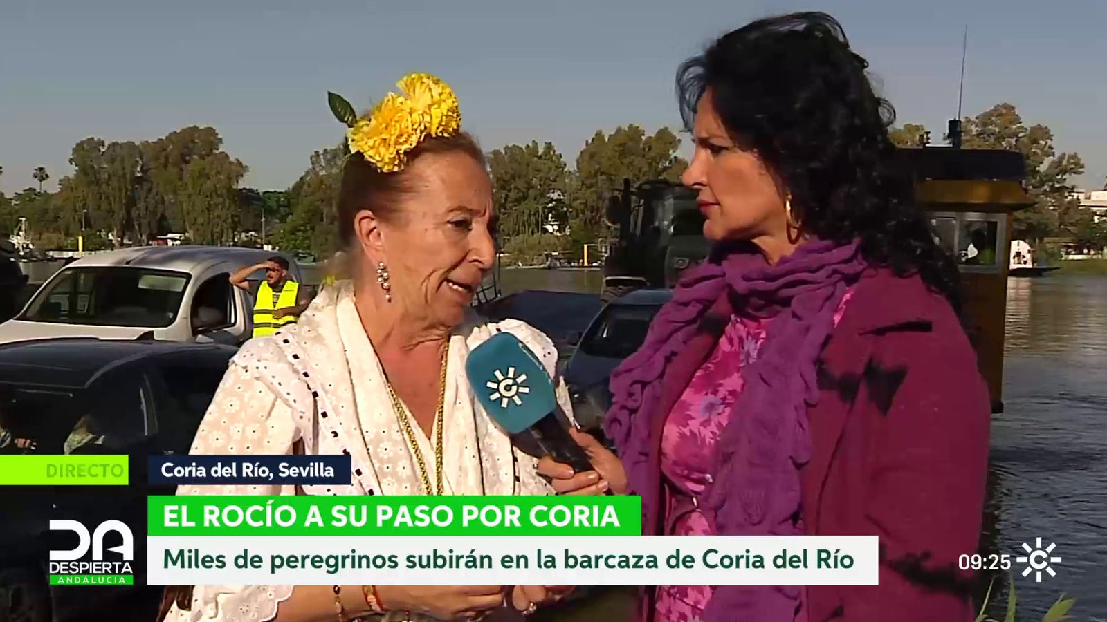 La Hermandad de Málaga en la barcaza de Coria