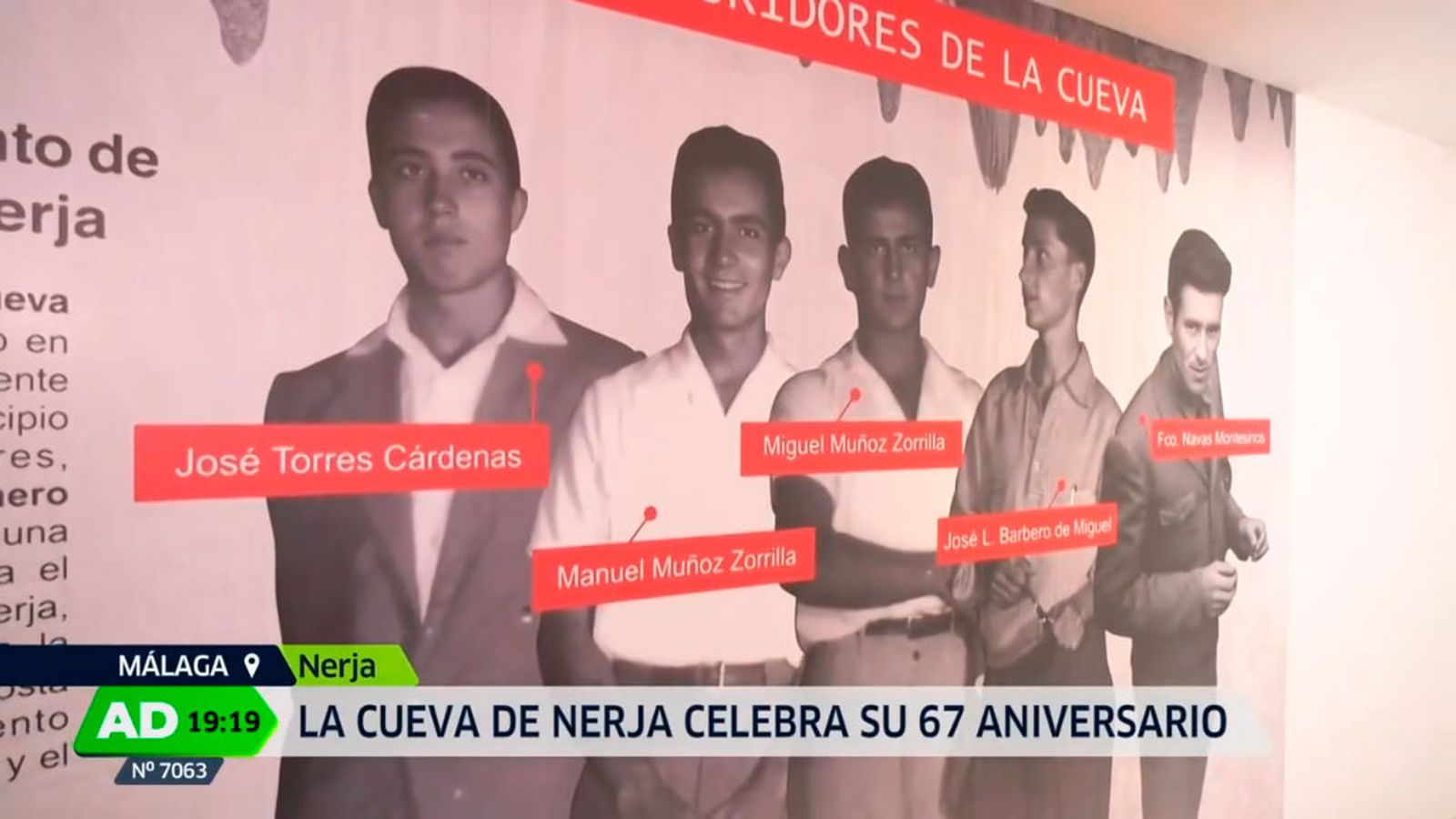 Homenaje a los cinco jóvenes que hace 67 años descubrieron la cueva de Nerja