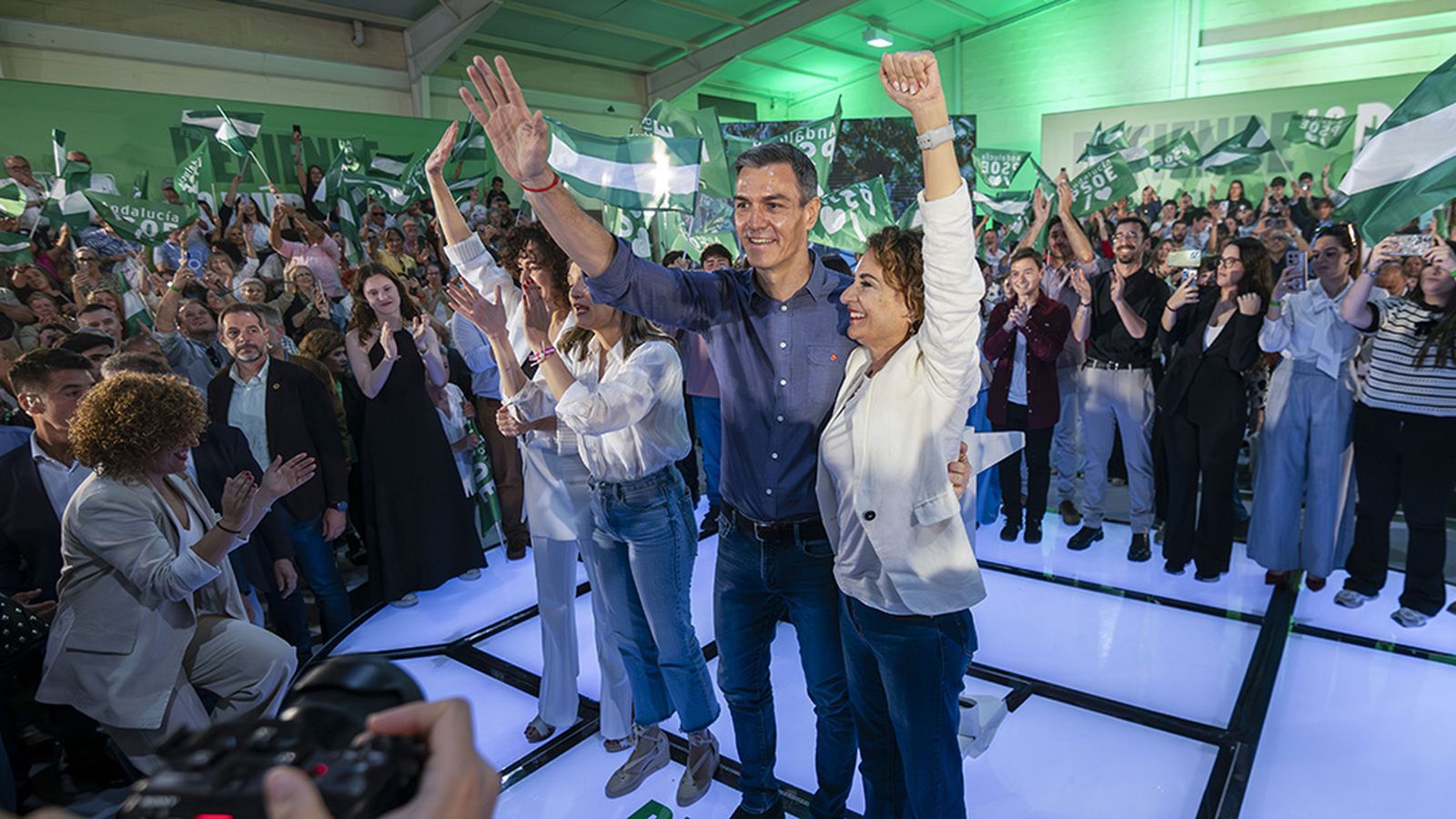 Montero con Sánchez en Gibraleón