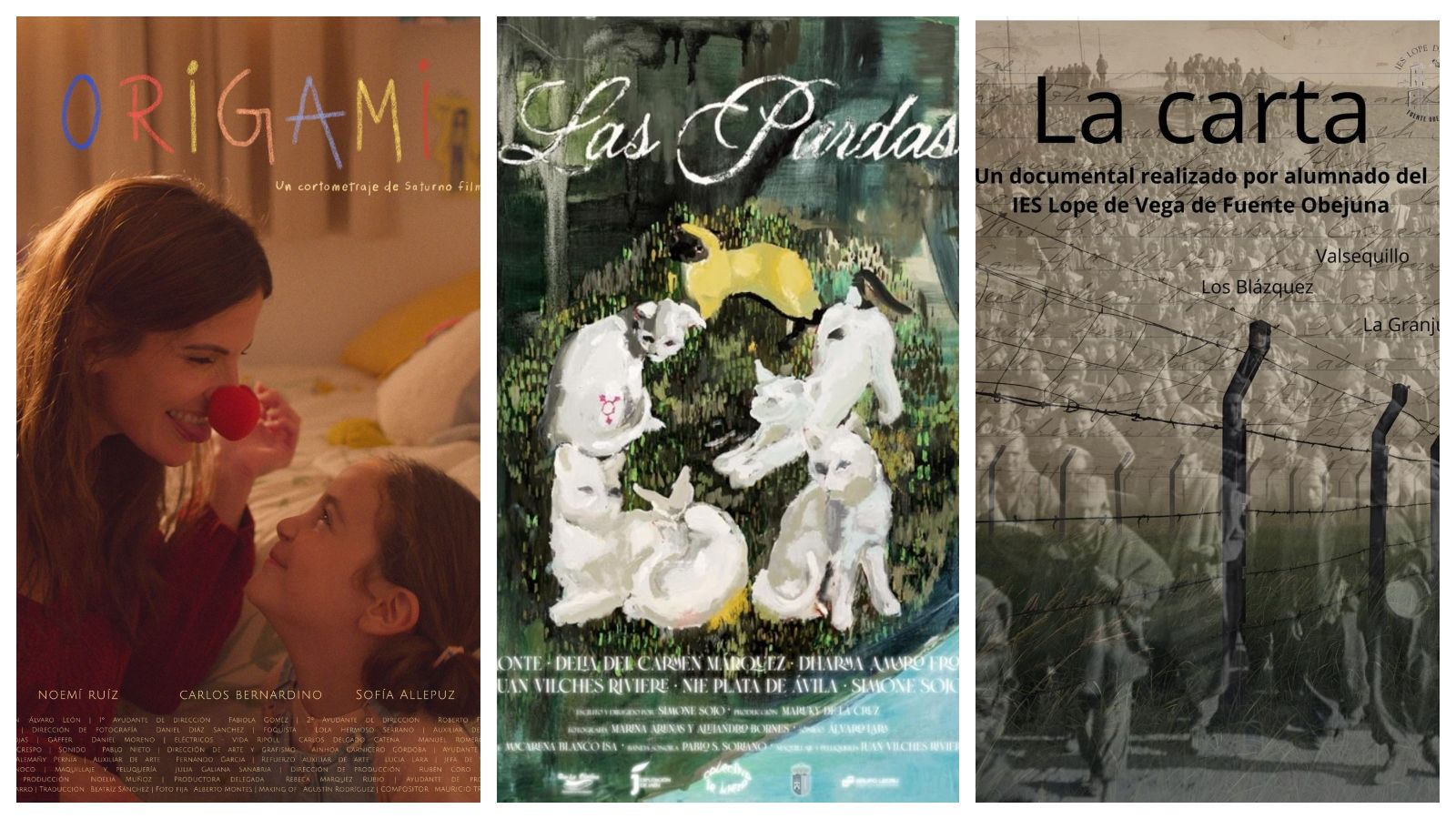 Cortometrajes premiados por Canal Sur en varios festivales de cine.