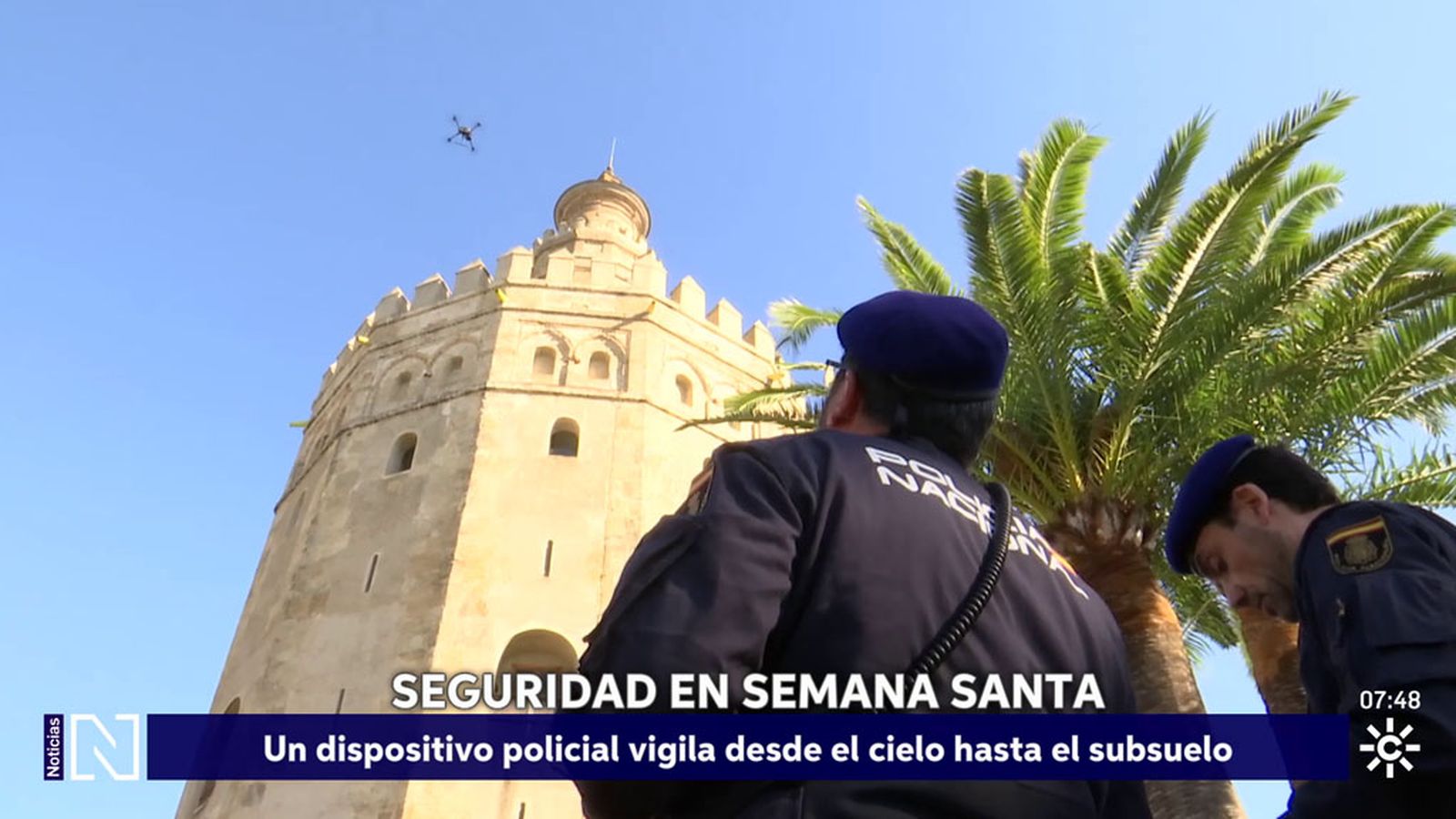 Vigilancia con drones en la semana santa de Sevilla