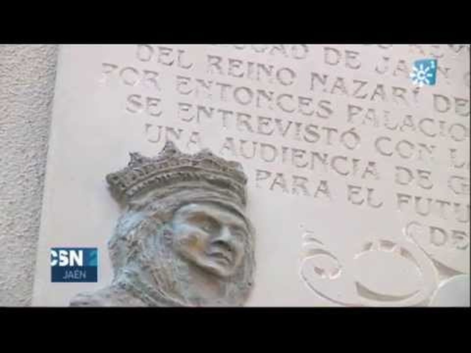 Placa conmemorativa de la audiencia concedida a Colón por la reina Isabel en Jaén