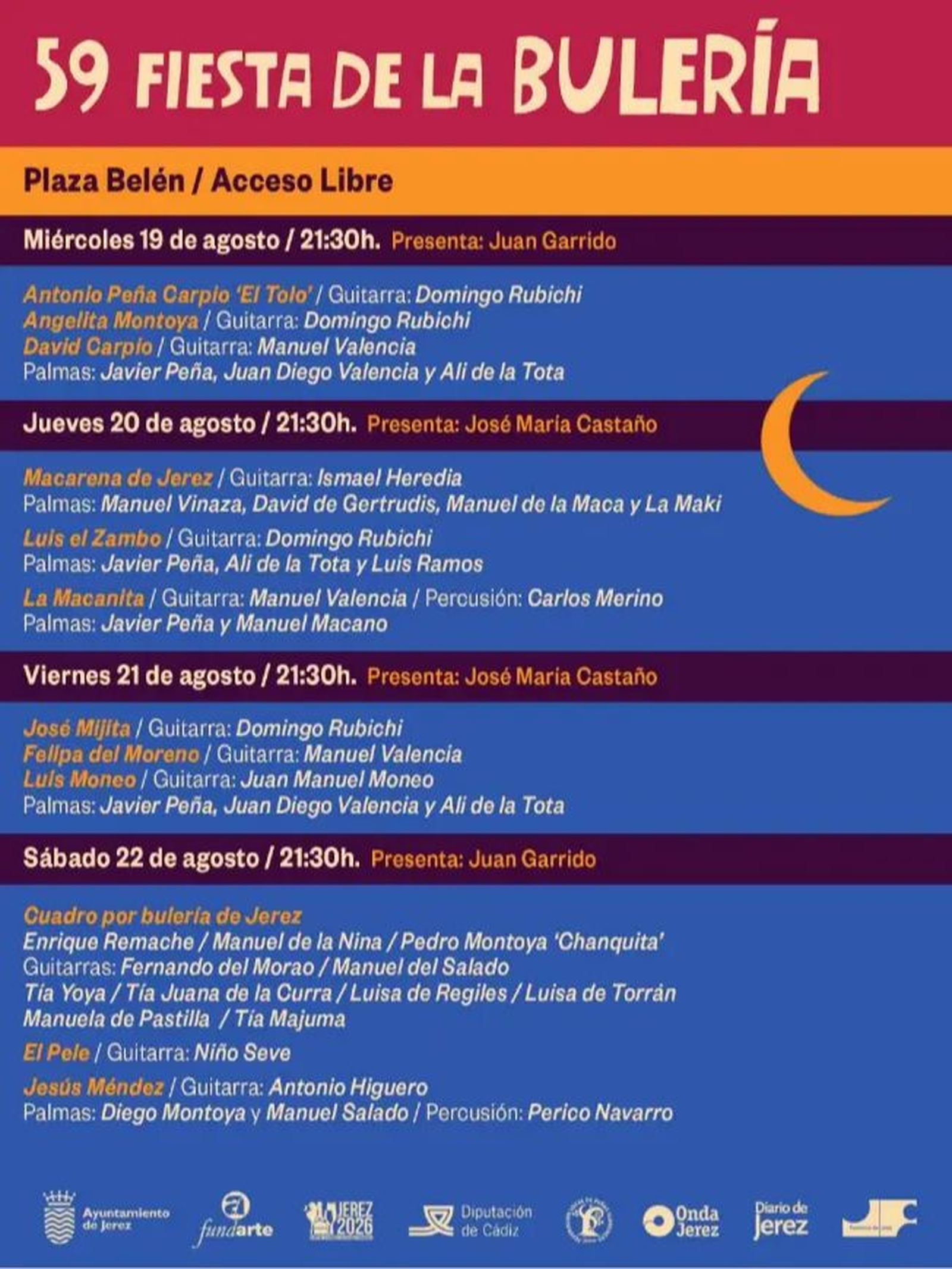 Cartel Programación 59 Fiesta de la Bulería de Jerez