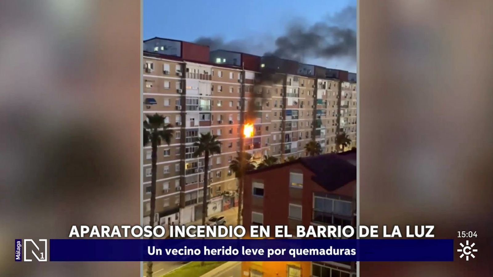 Herido con quemaduras un hombre por el incendio de una vivienda en Málaga