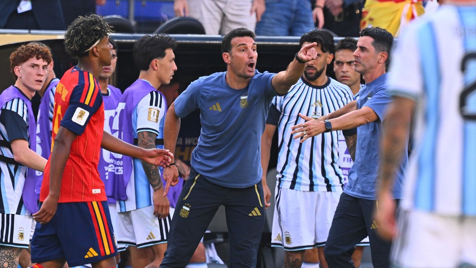 Scaloni, durante la final del Mundial.