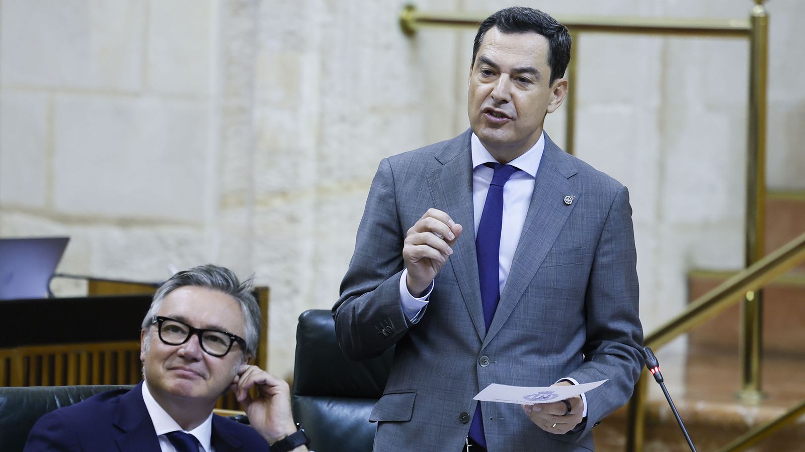 Moreno, durante su intervención en la sesión de control del Parlamento.