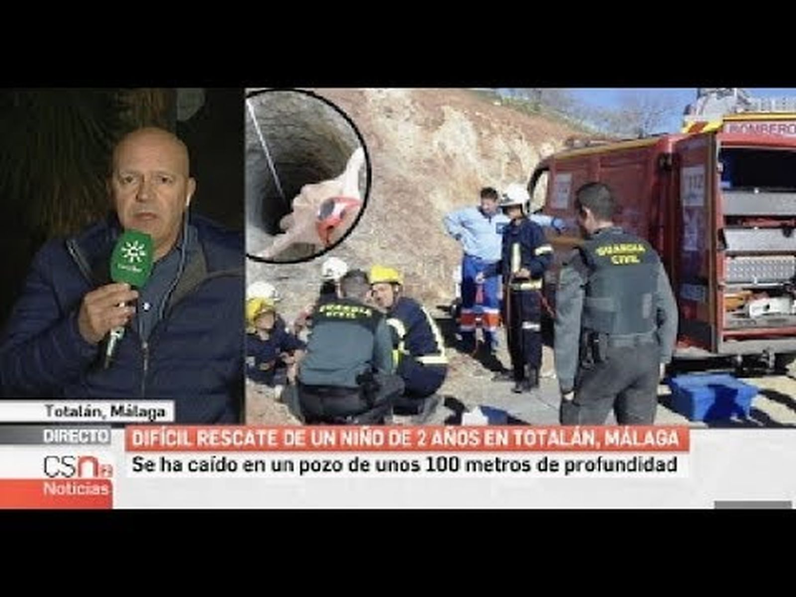Julen, un niño de dos años, cae a un pozo en Totalán (Málaga)
