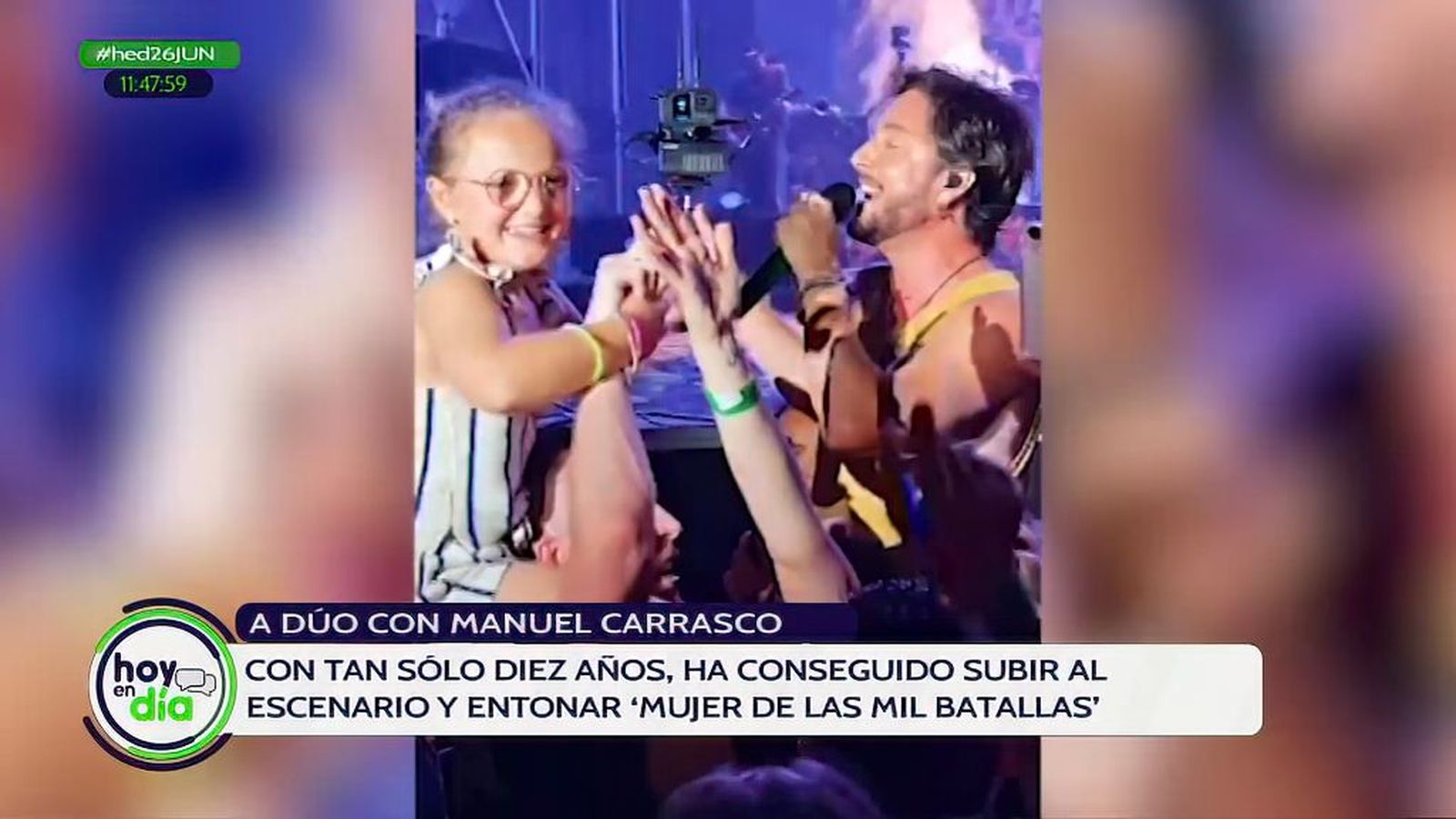 Vega, una niña que con diez años venció la leucemia, consigue cantar a dúo con Manuel Carrasco