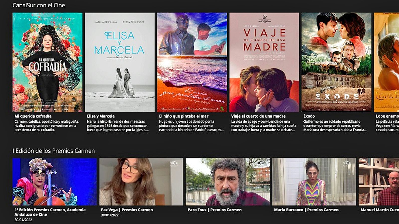 COMUNICACIÓN PREMIOS CARMEN PRIMERA NOTA CANALSUR MAS