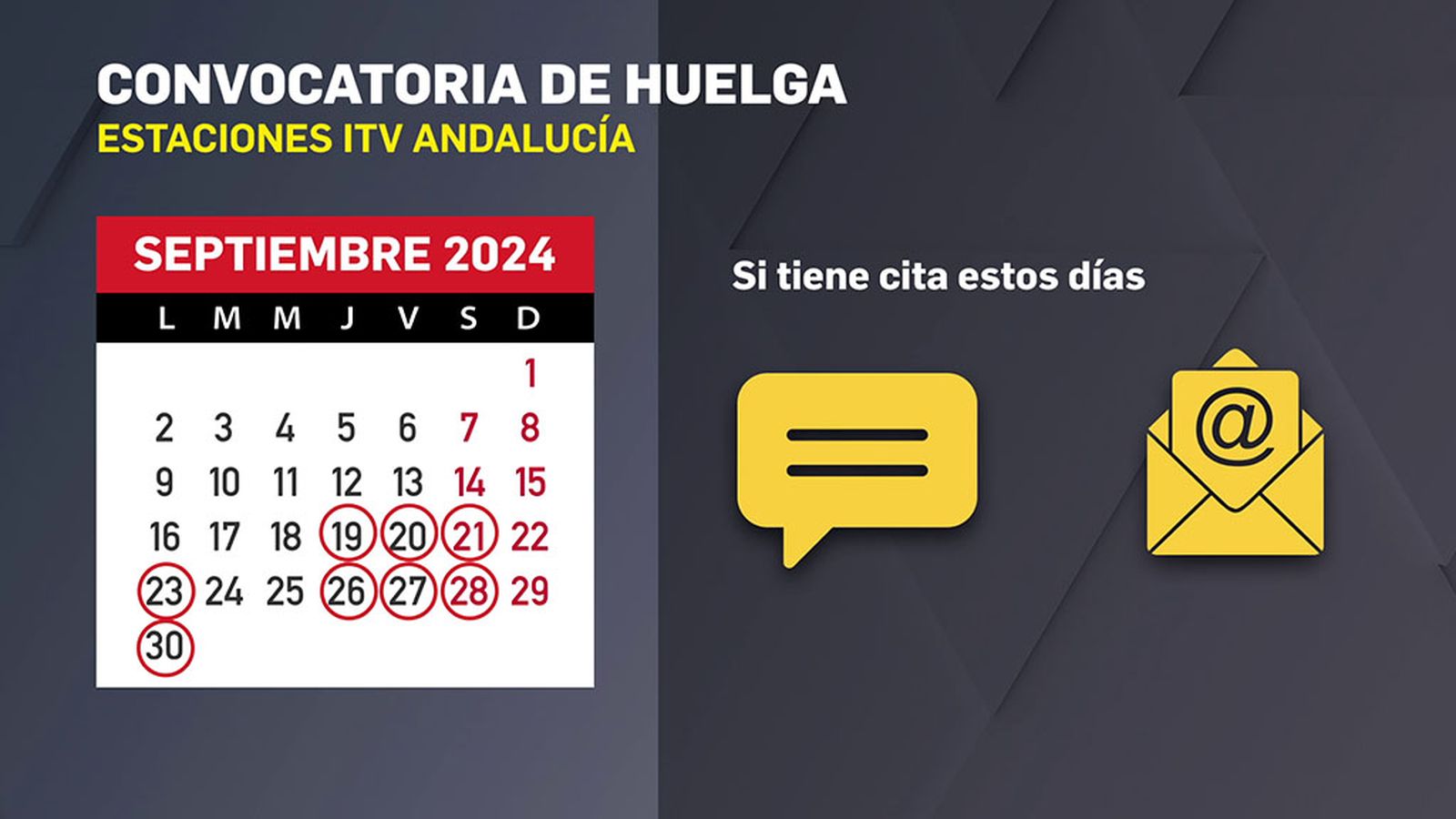 Calendario de huelga en la ITV
