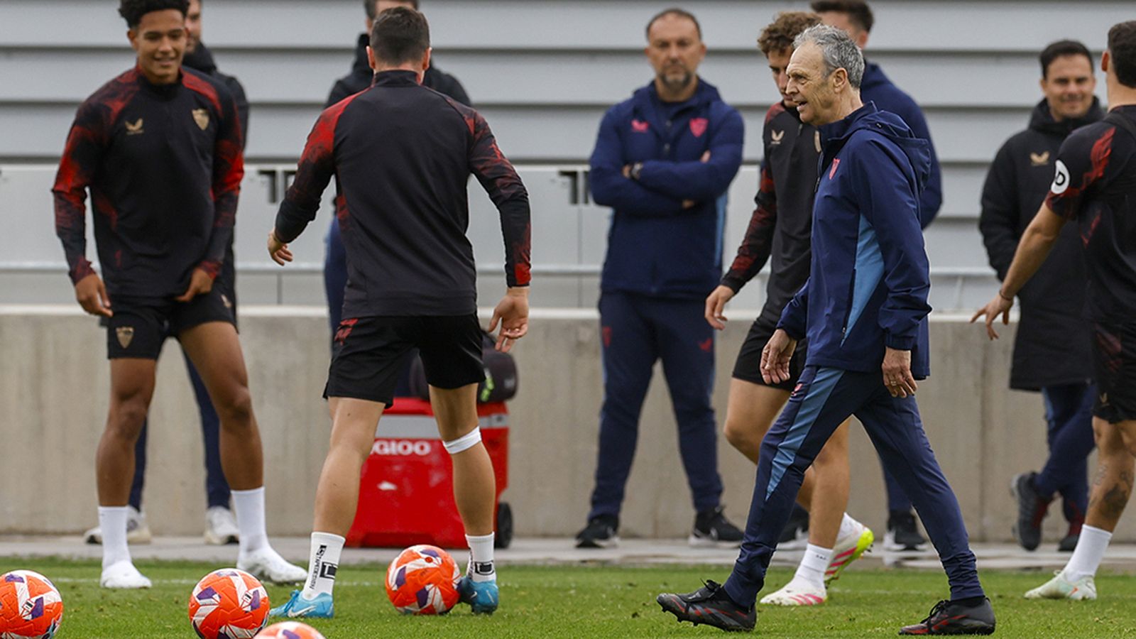 Caparrós en su primer entrenamiento