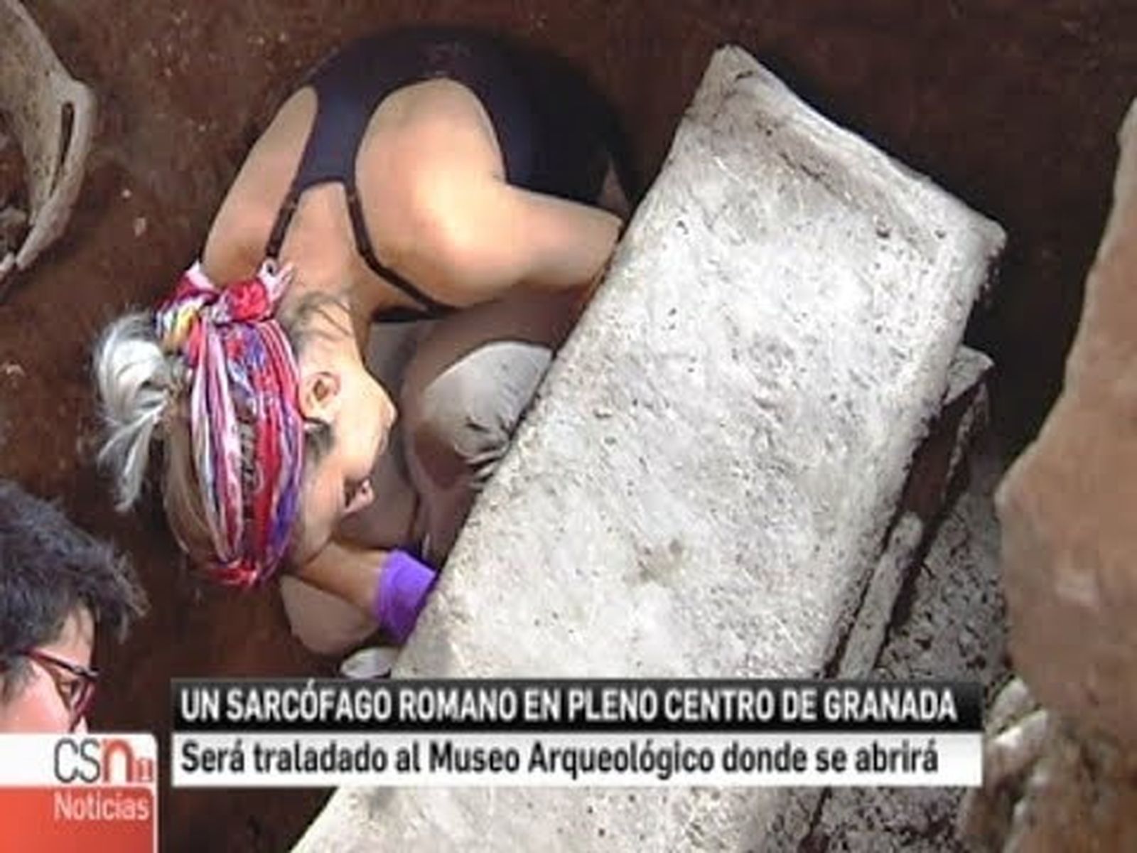 Sarcófago romano sellado aparece  en el centro de Granada