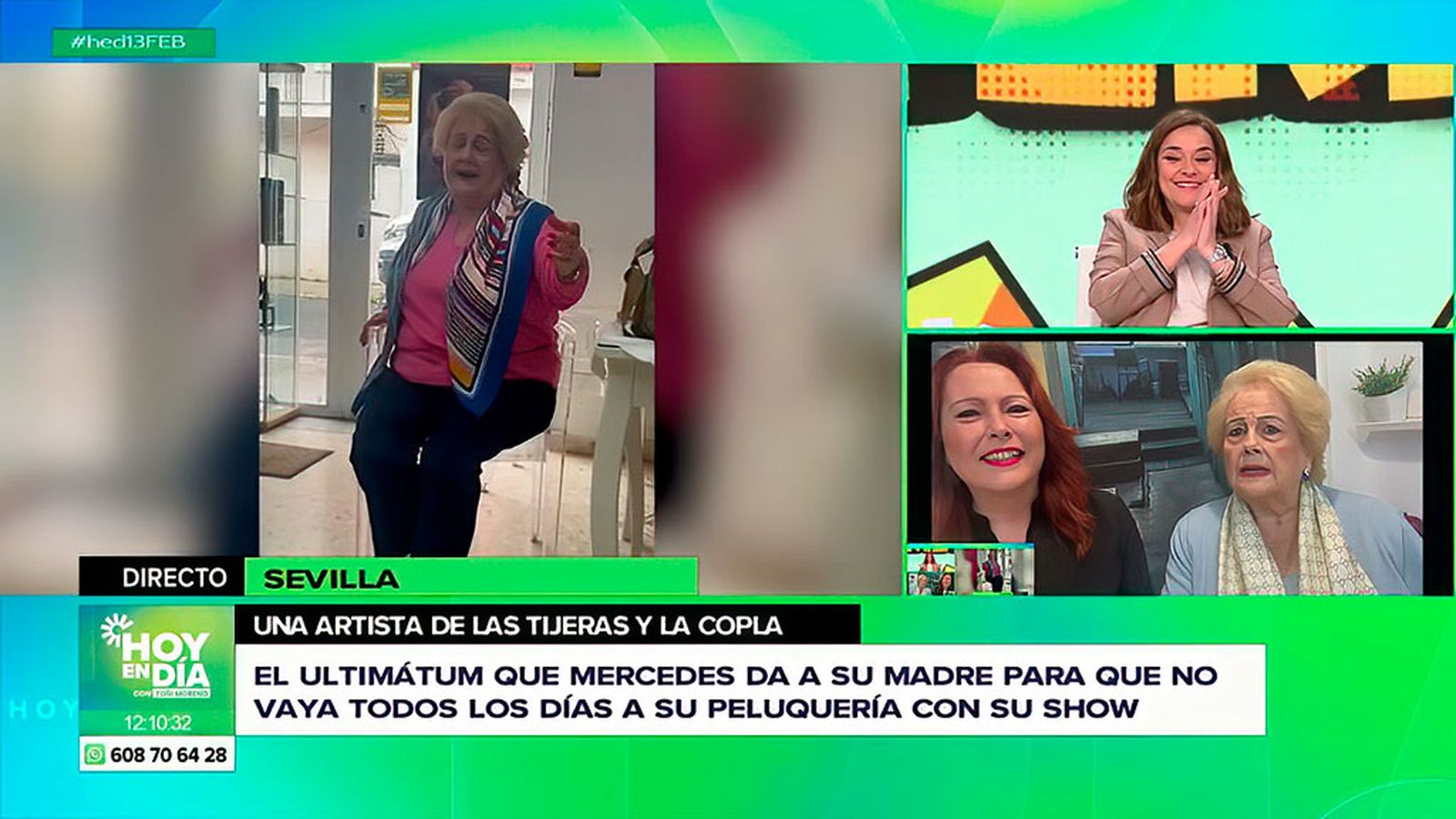 El show que monta Mercedes en la peluquería de su hija