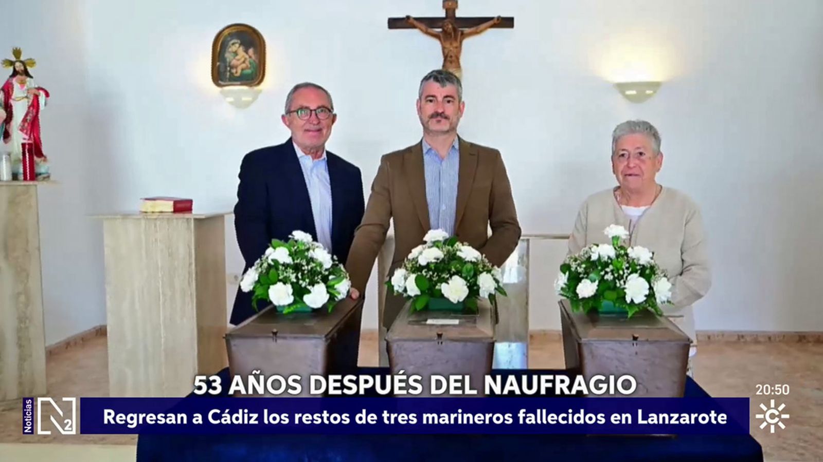 Regresan a Cádiz los restos de los últimos marineros del Domenech de Varó 53 años después del naufragio