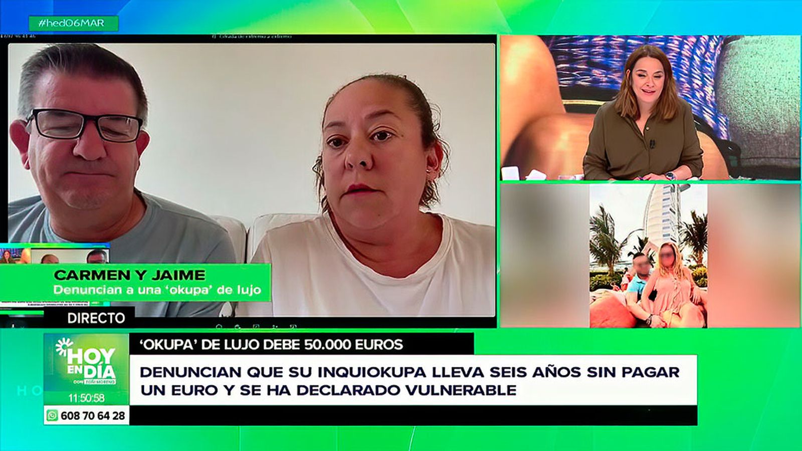 Una inquiokupa que debe 50.000 euros y lleva una vida de lujo