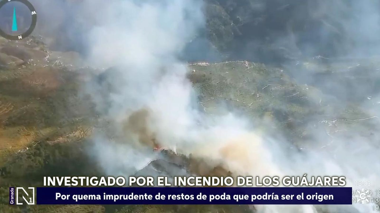 Investigado un hombre por el incendio de Los Guájares, que se habría originado por una quema imprudente