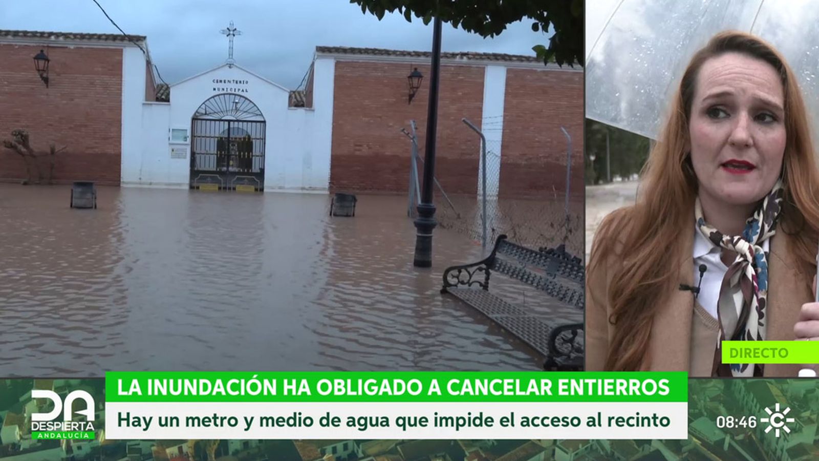El cementerio de Villanueva de la Reina, inundado