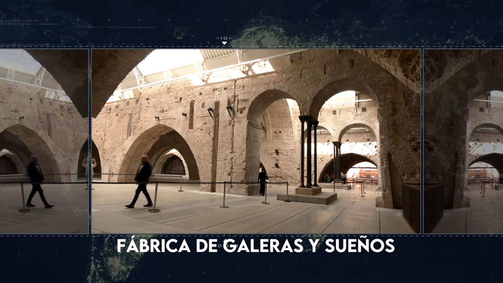 Reporteros sobre las atarazanas de Sevilla