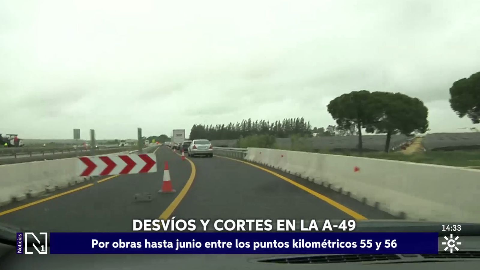 Cortes y desvíos en la A49