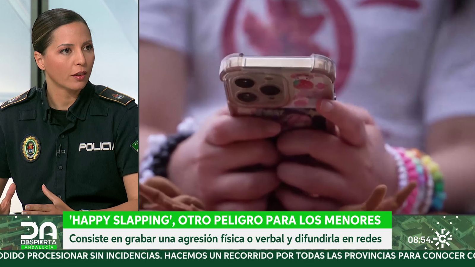 La agente de policía Cristina Garzón explica el happy slapping
