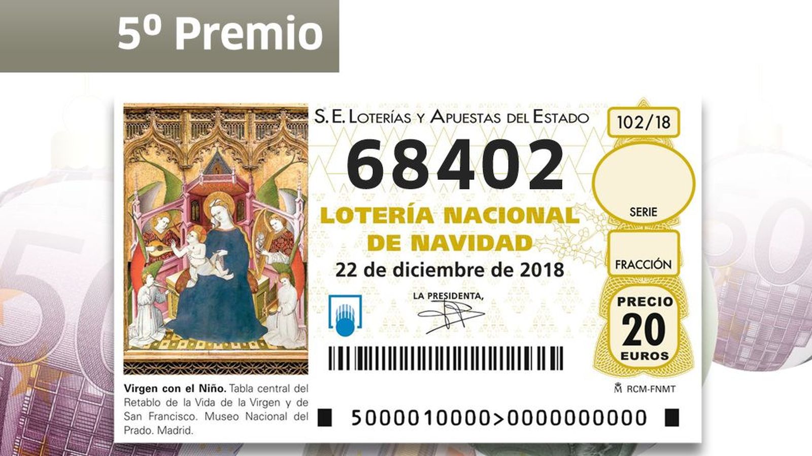 Quinto premio 68402
