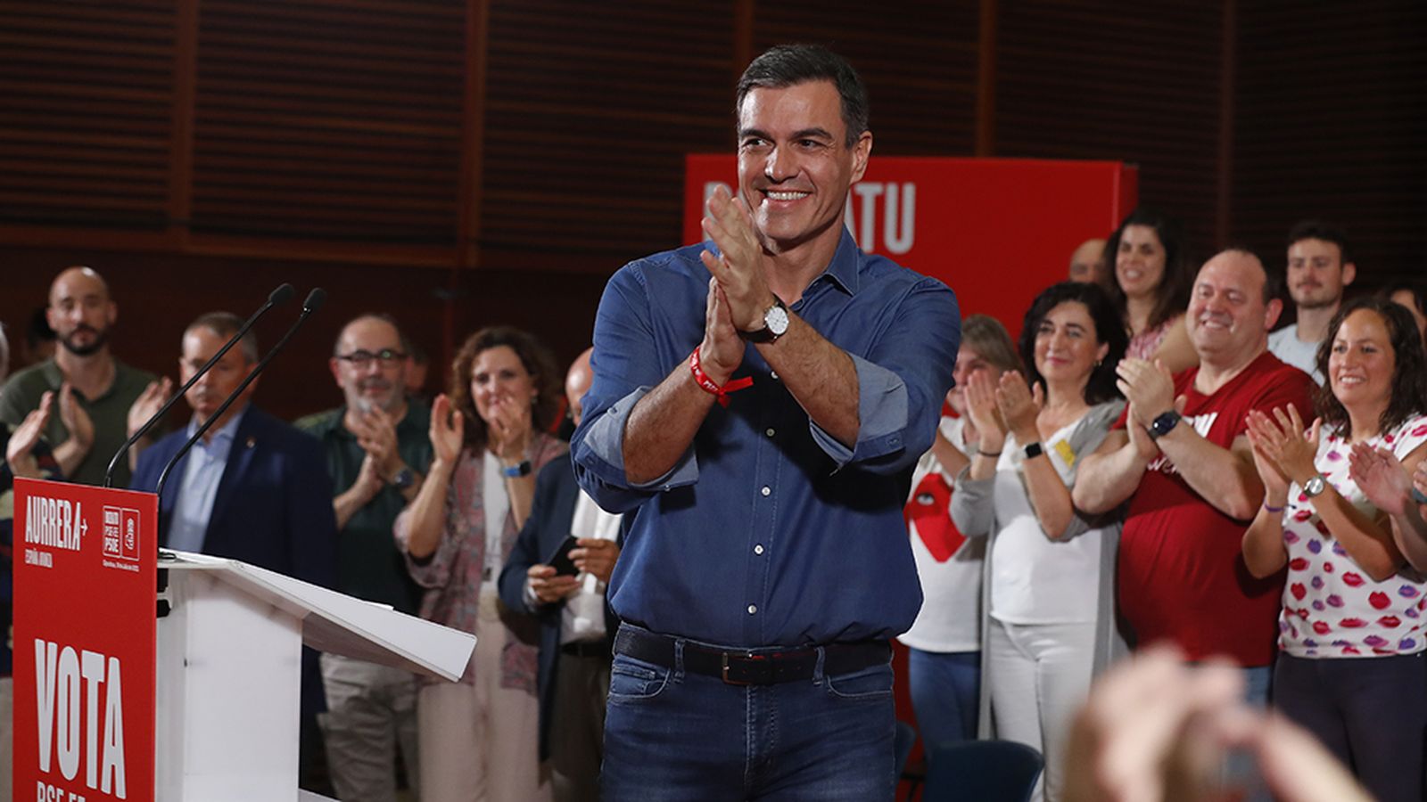 Pedro Sánchez en la campaña del 23J