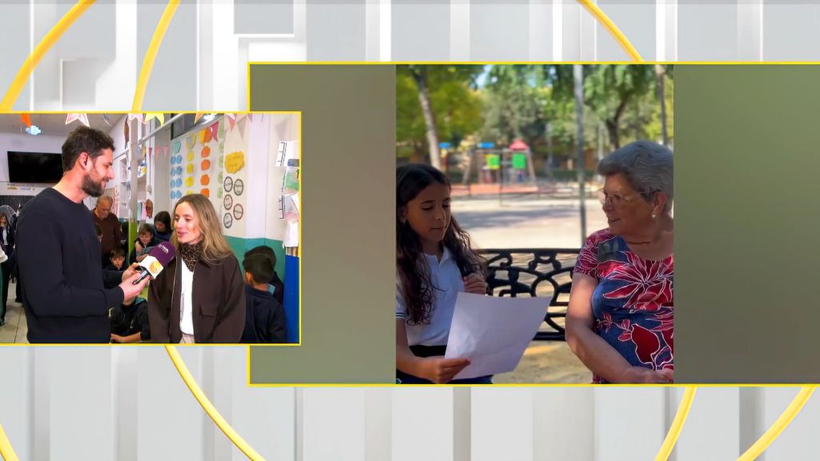 Mayores y alumnos aprenden juntos en un colegio premiado por su innovador proyecto educativo