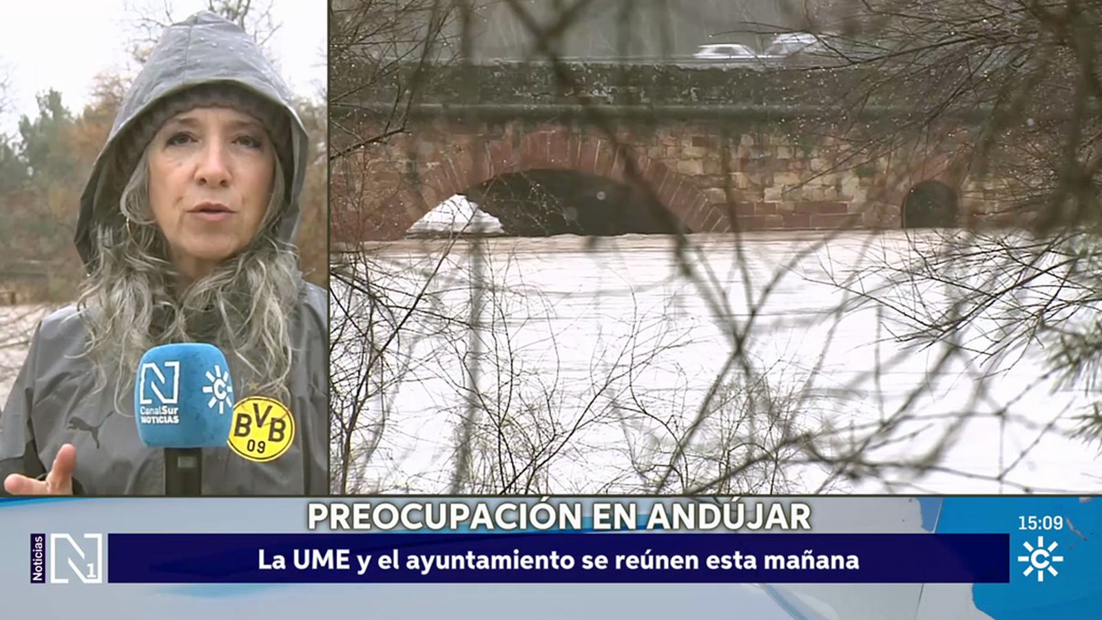 Vigilancia extrema con ayuda de drones en el cauce del Guadalquivir a la altura de Andújar