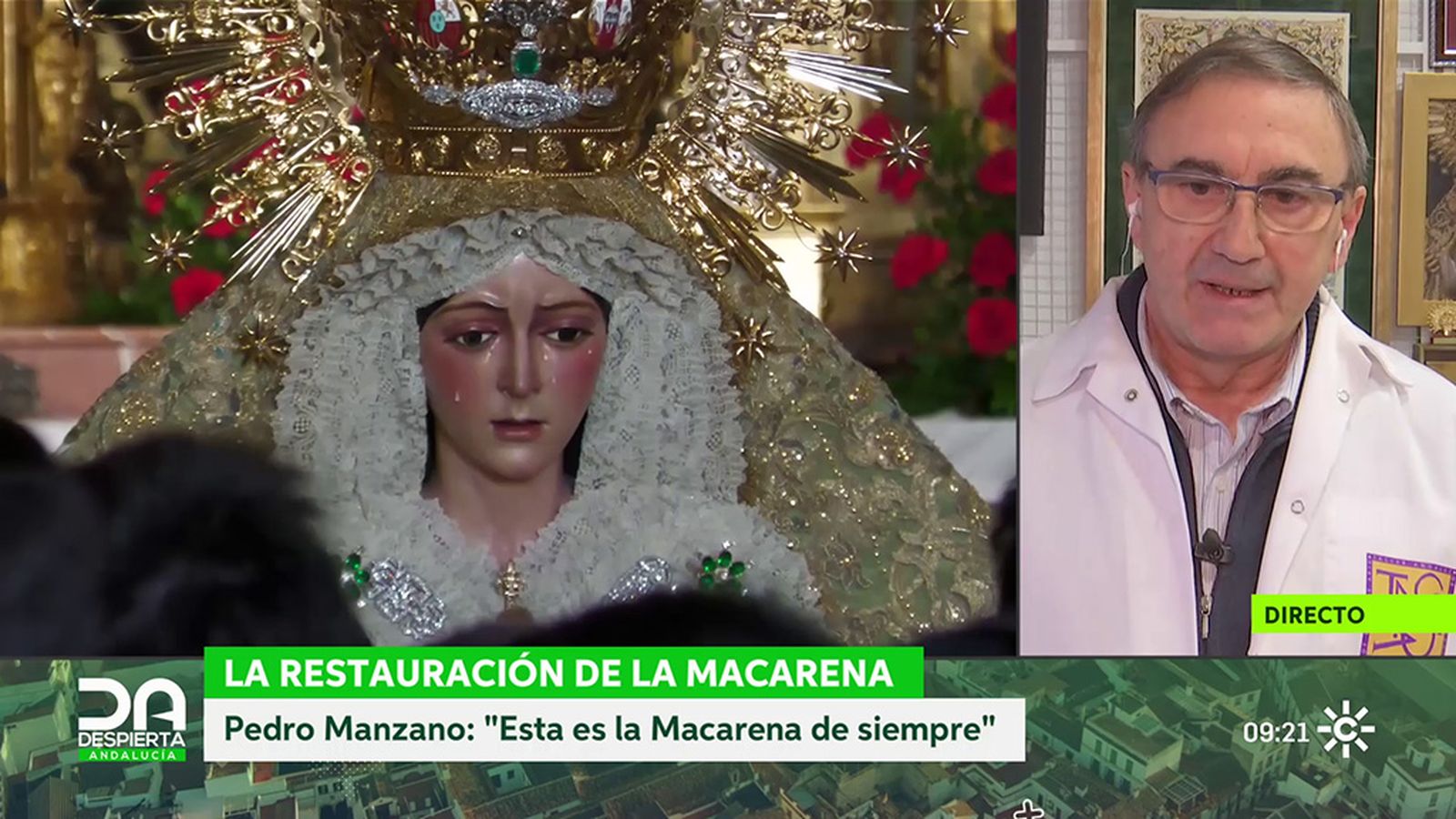 Pedro Manzano, restaurador de la talla de la Macarena