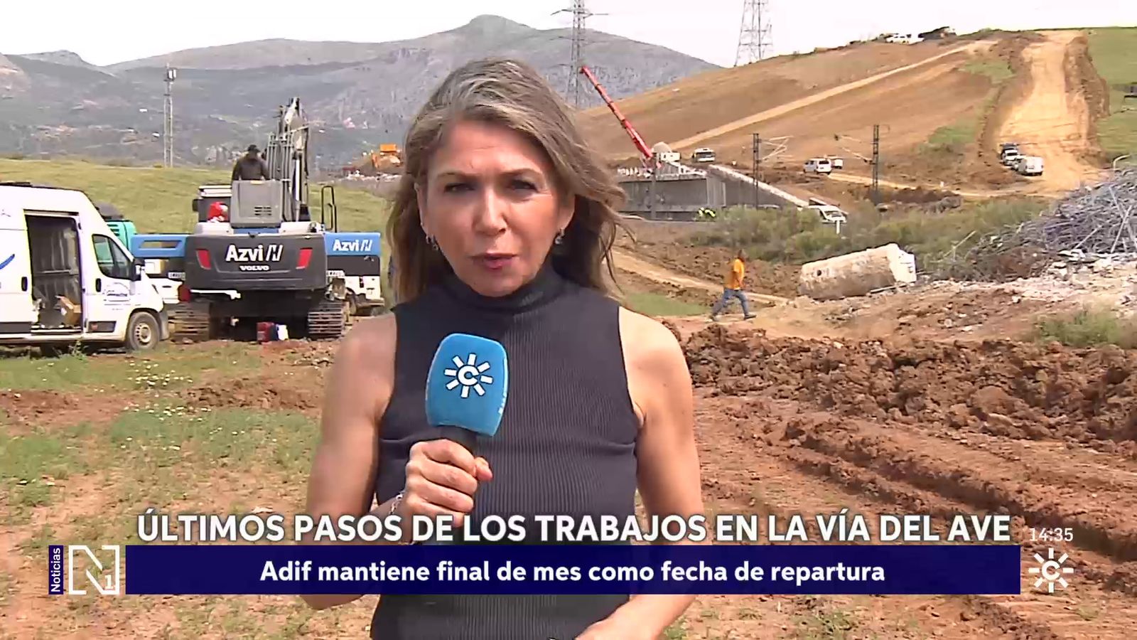 Últimos trabajos para recuperar la vía en Álora