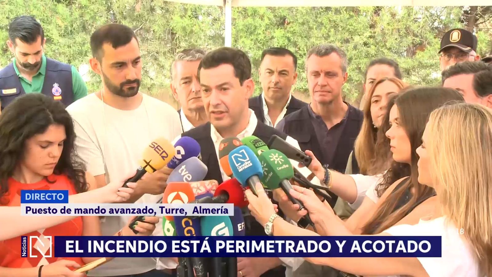 MOreno anuncia que el incendio de Los Gallardos está estabilizado