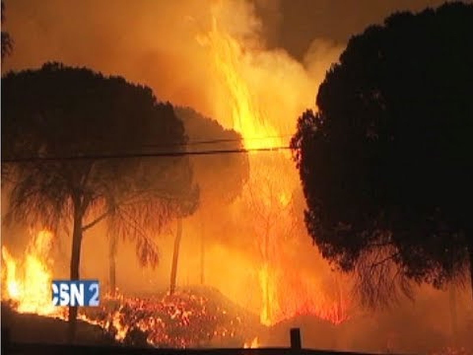 Incendio forestal en Moguer, en el límite de  Doñana