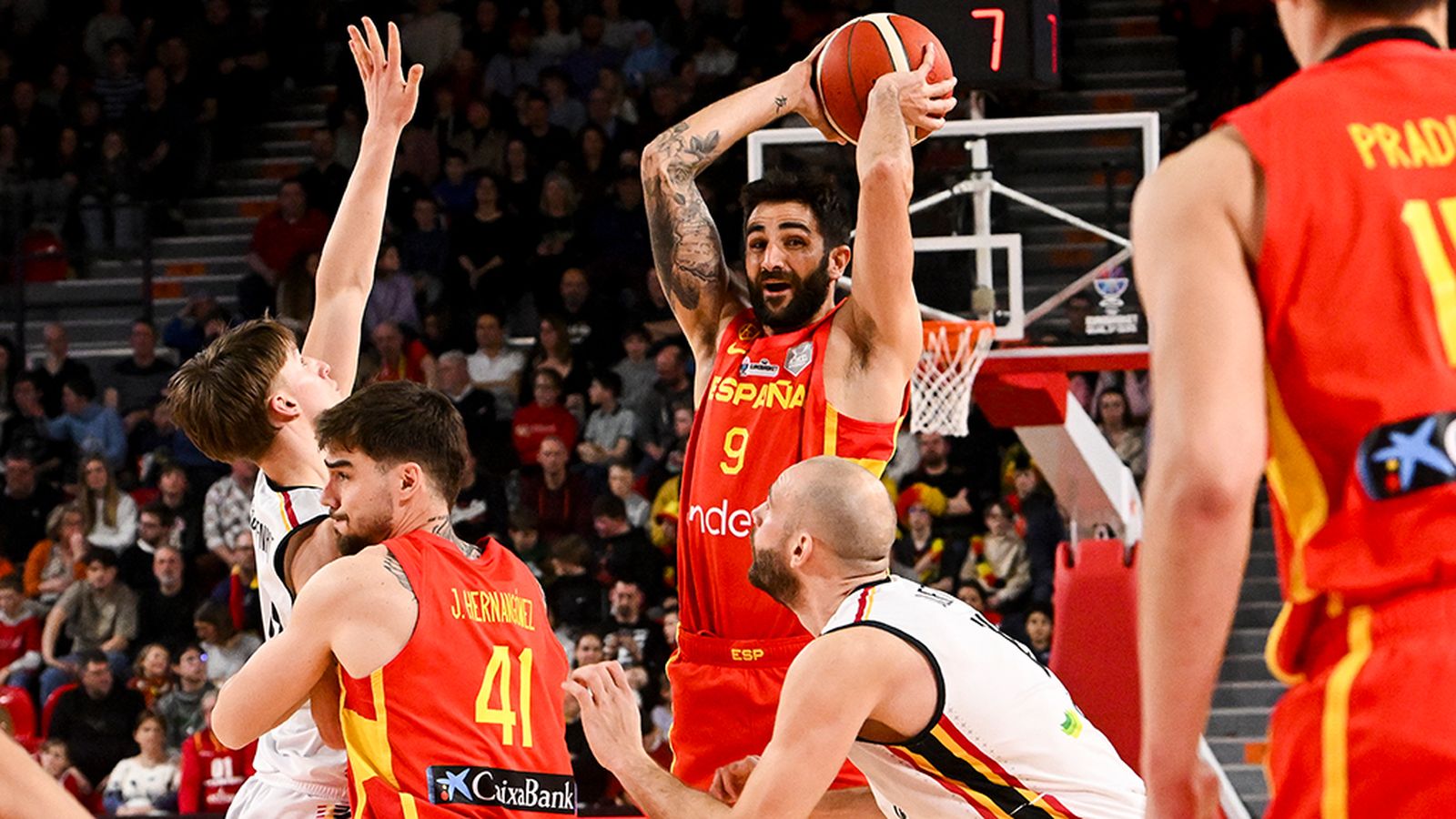 Selección española baloncesto contra Belgica