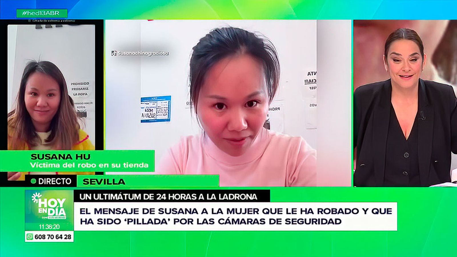 El mensaje de Susana a la ladrona que robó unos 500 euros en su tienda