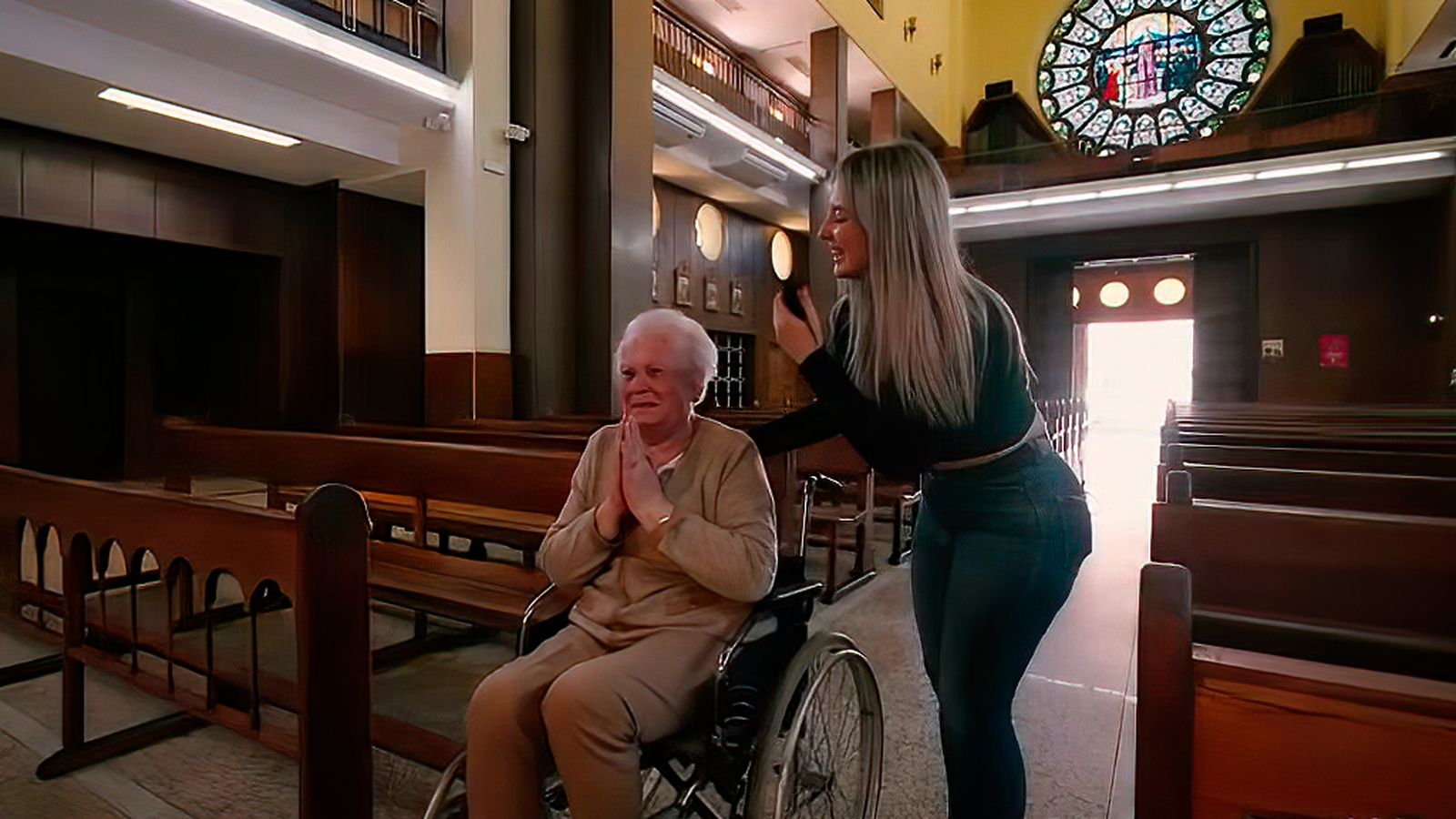 Agustina se emociona al visitar el Santuario de Santa Gema en Madrid