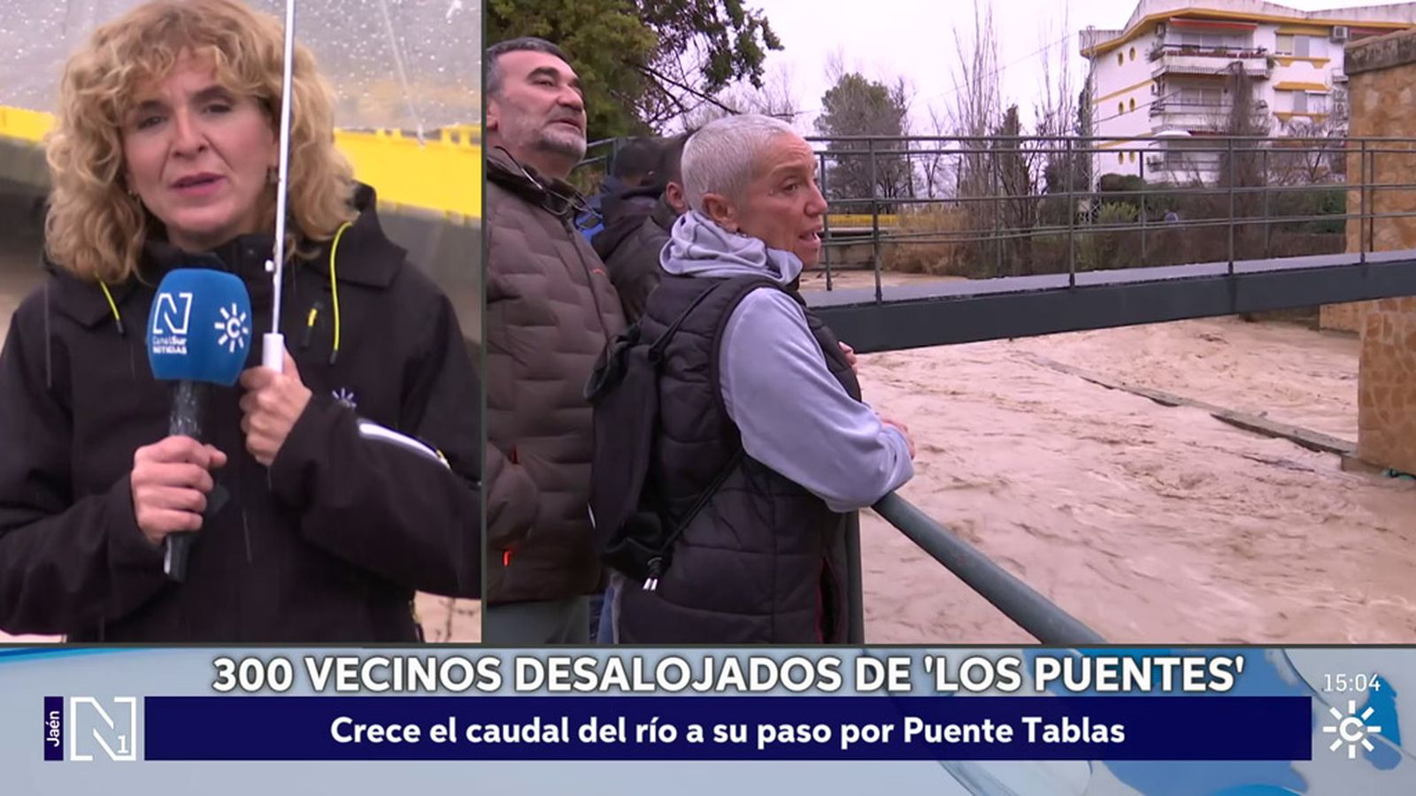 En vilo en Jaén por la crecida de los ríos