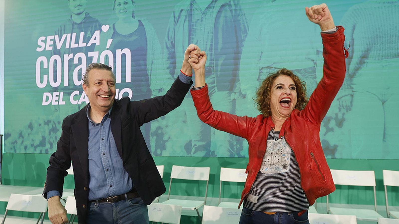 Javier Fernández con María Jesús Montero