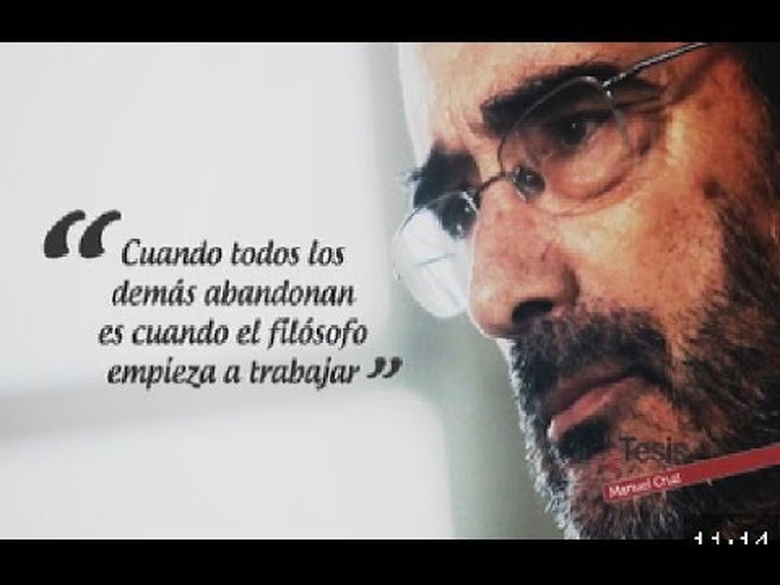 La filosofía de Manuel Cruz. La tarea de pensar