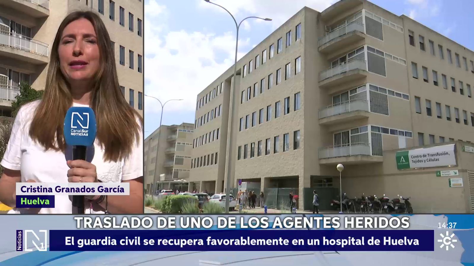 Trasladado a Huelva un agente hospitalizado por el choque de las patrulleras