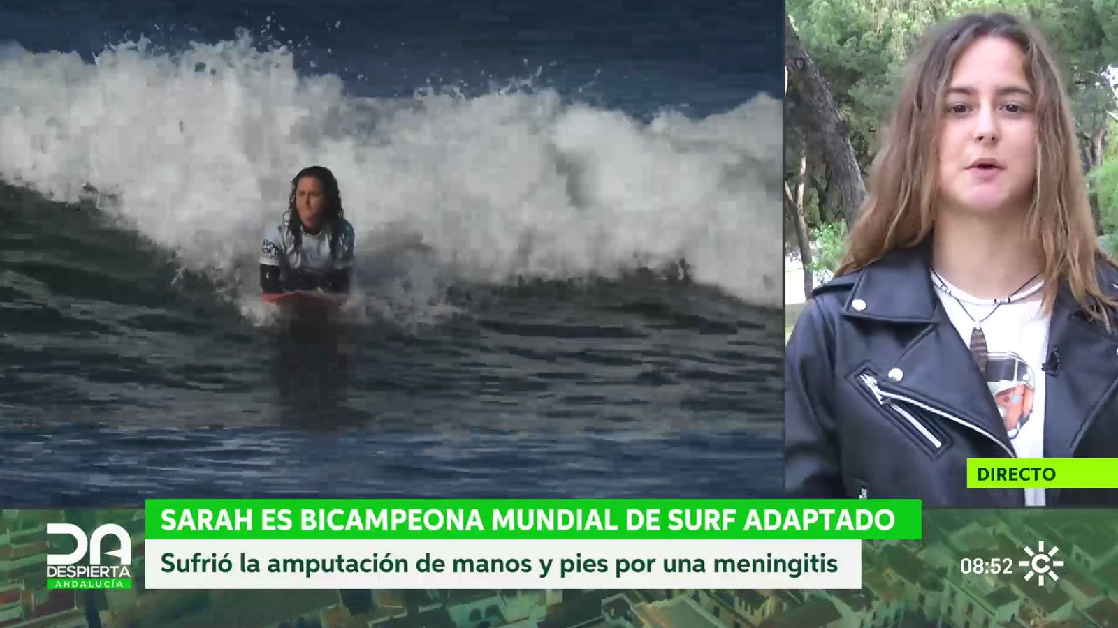 Sarah Almagro, campeona de surf adaptado
