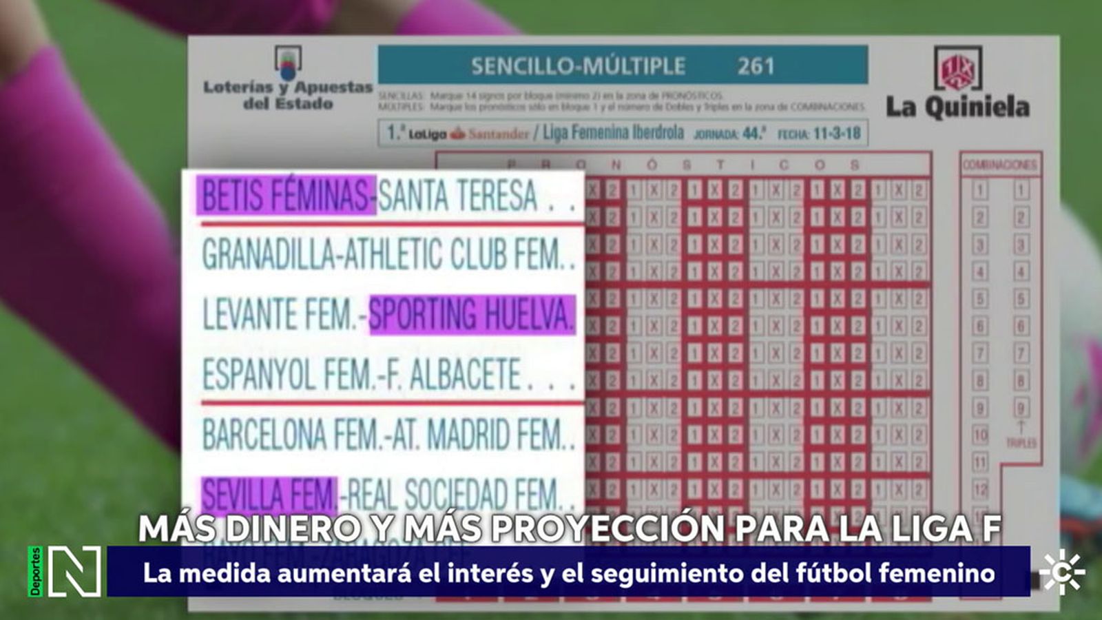 El fútbol femenino entra en la quiniela