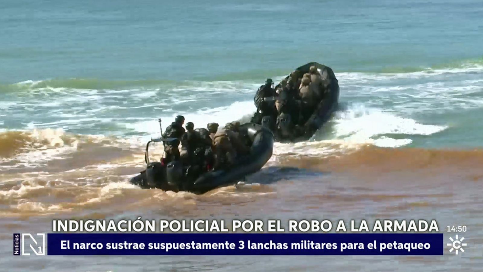 Indignación policial por el robo a la Armada de tres lanchas durante unas maniobras en Barbate
